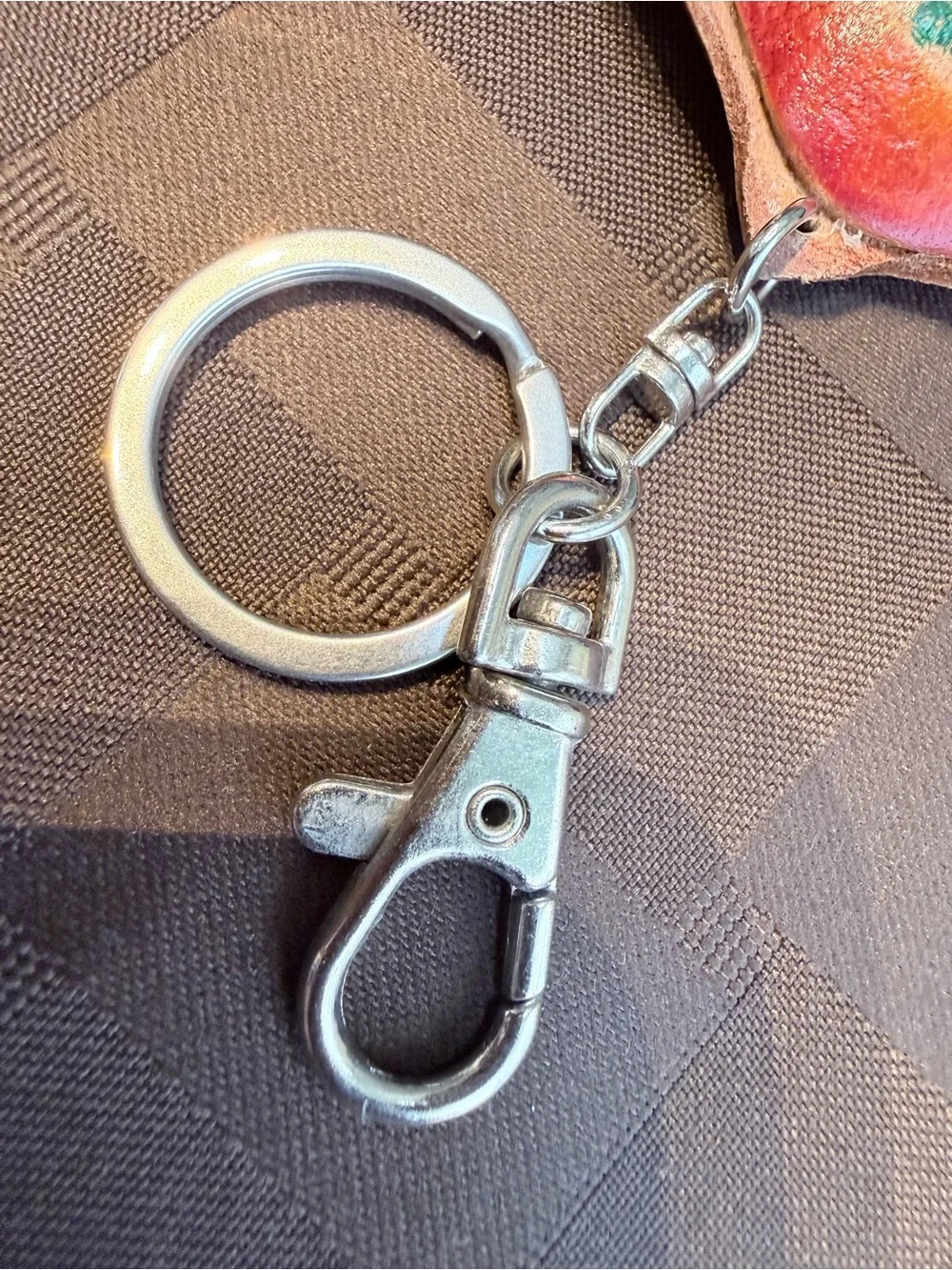 Handmade Leather Manta Ray Keychain, Hand-Painted